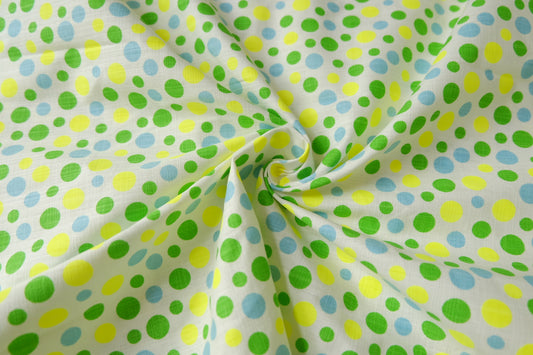 Colorful Polka Dot Cotton Linen Fabric for Shorts 2.2 Yards