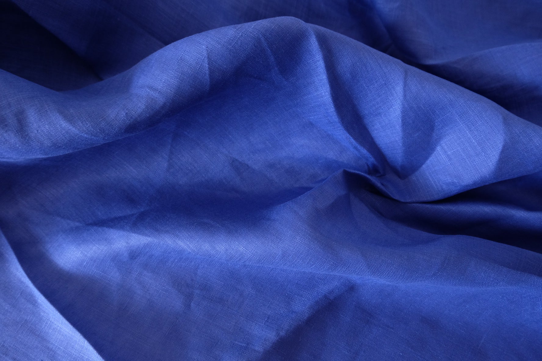 Heavy Pure Linen Fabric in Klein Blue - 1.6 yd