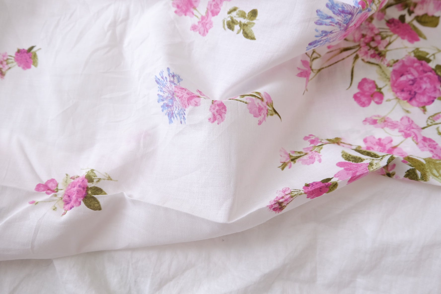 Pink Border Floral Cotton, 3.3 Yards