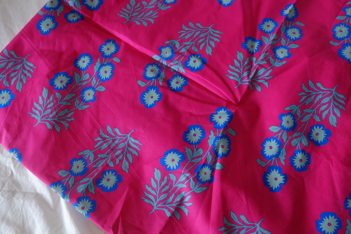 Pink Wildflower – High-Count Cotton Poplin Fabric – 2.73 yd