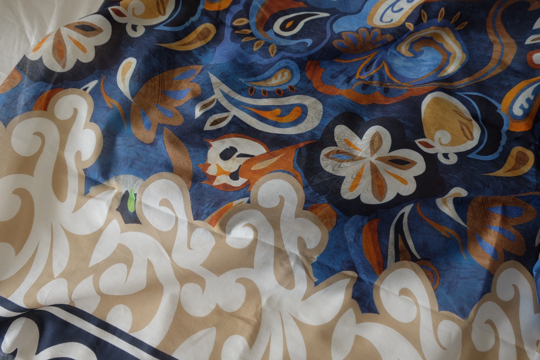 Blue Paisley Cotton Lawn – 3.28 yd