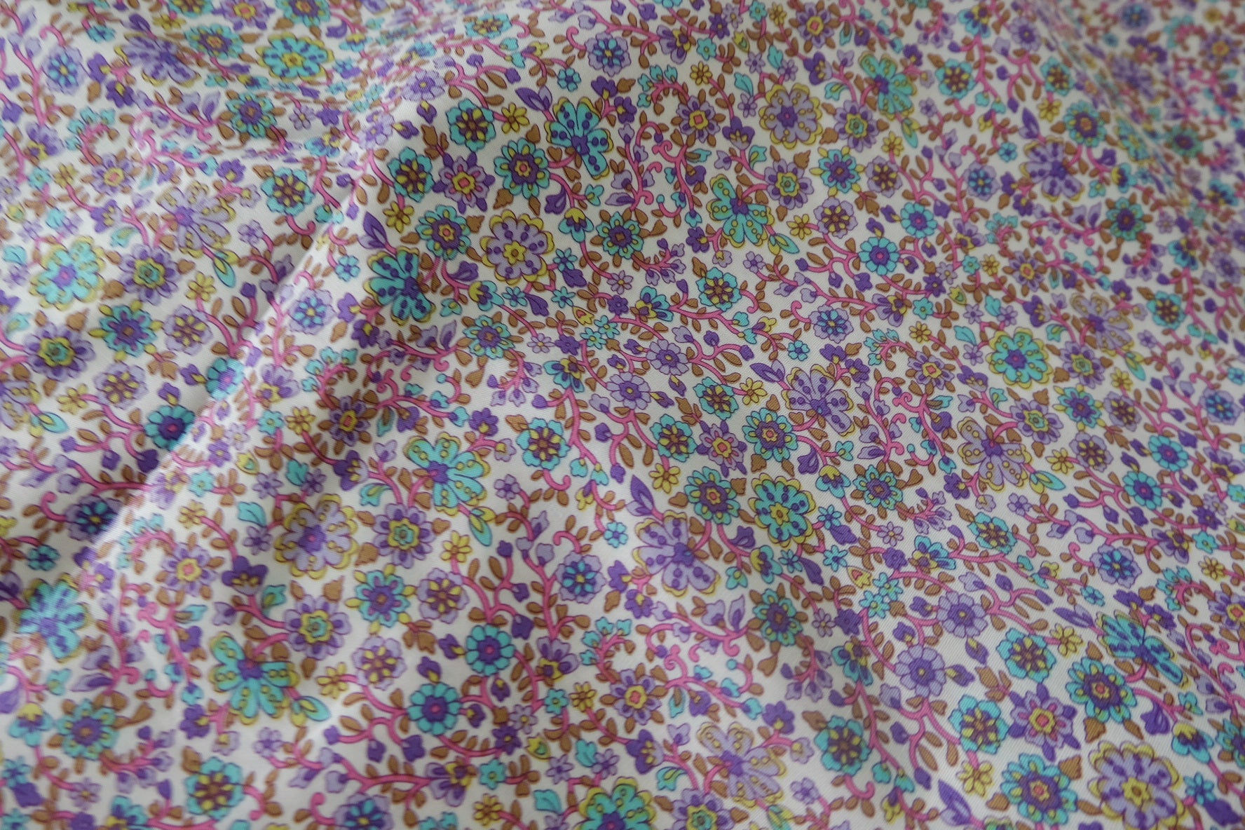 Lilac Vine Floral Cotton Poplin Fabric – 1.6 yd