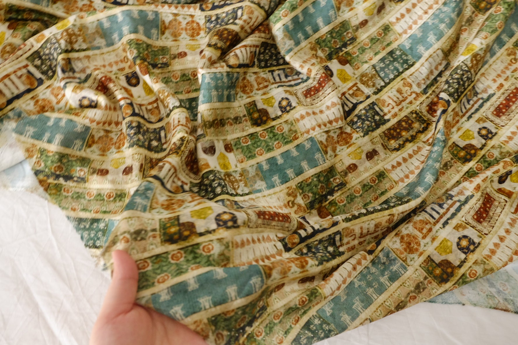 Vintage Patchwork Rayon Challis – 2.2 yd