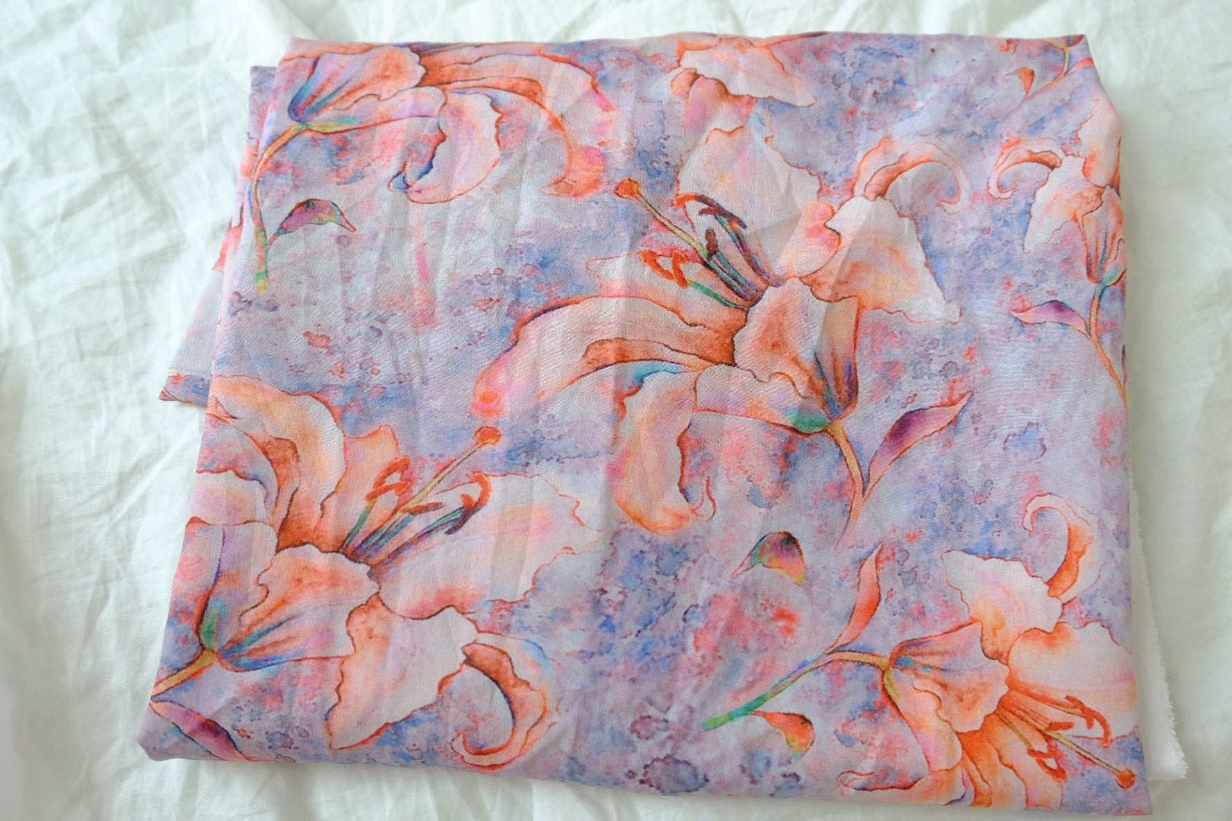 Lily Print Faux Silk Chiffon for Dresses and Blouses 3.0 Yards