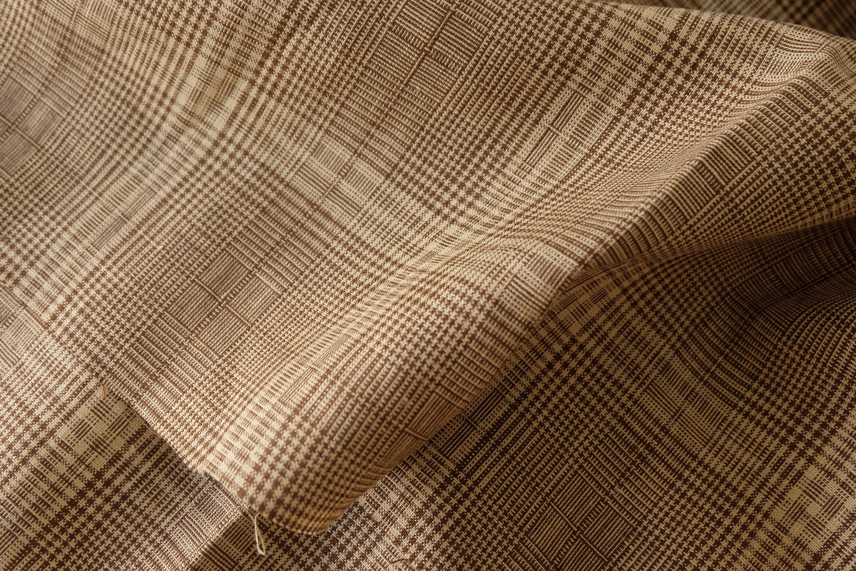 Brown Glen Check Pure Linen – 2.2 yd
