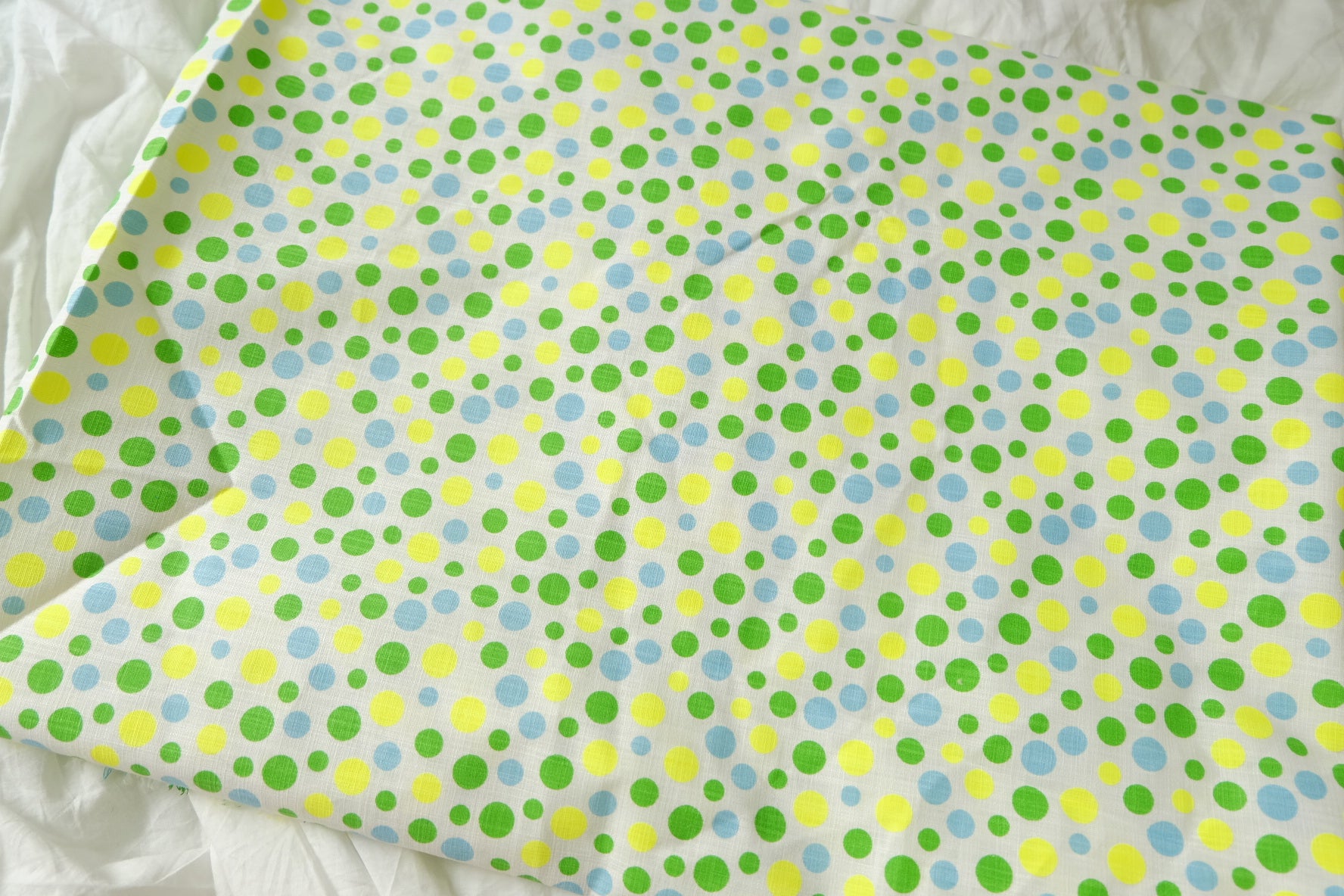Colorful Polka Dot Cotton Linen Fabric for Shorts 2.2 Yards