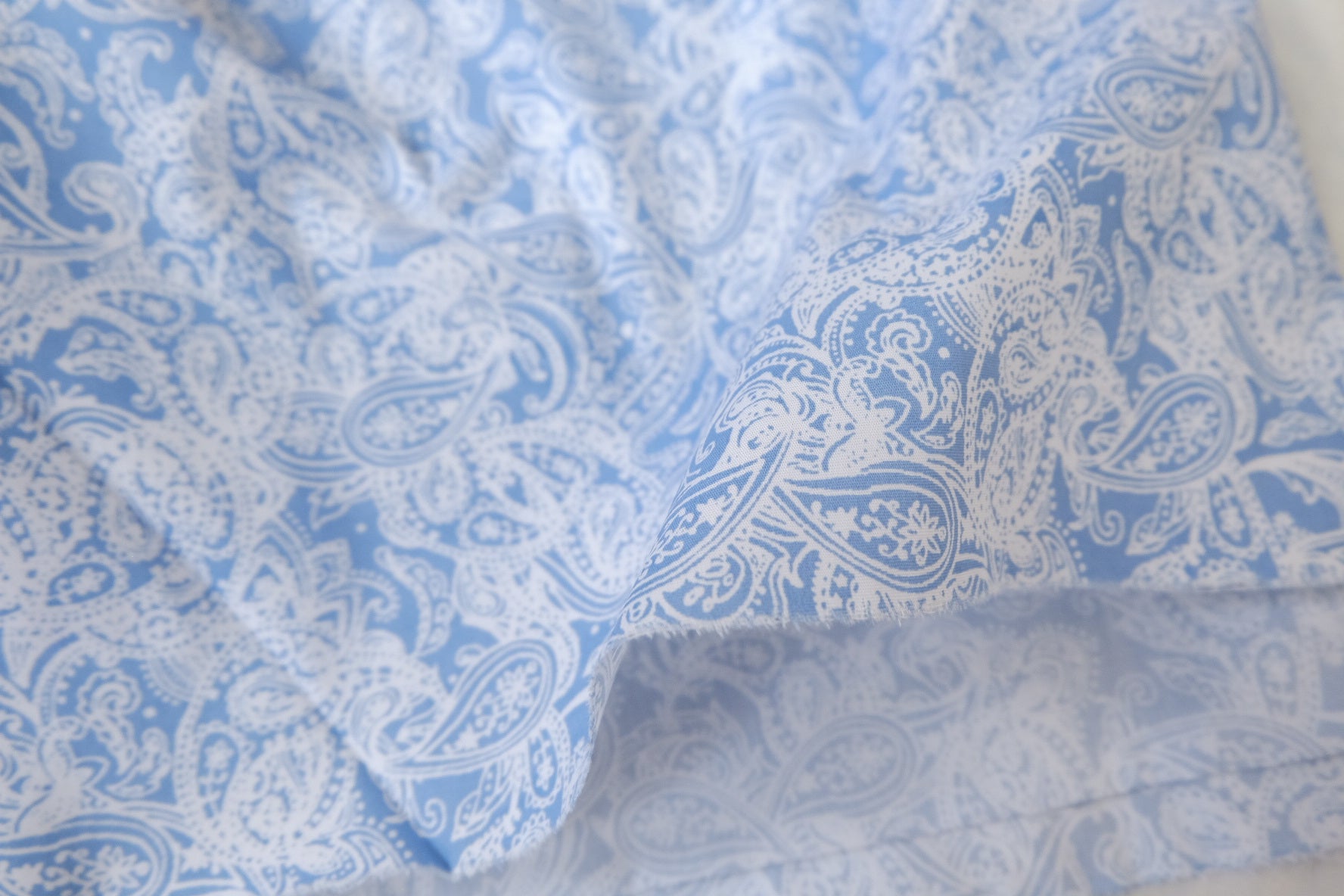 Classic Blue Paisley Cotton Poplin (3.3 Yards)
