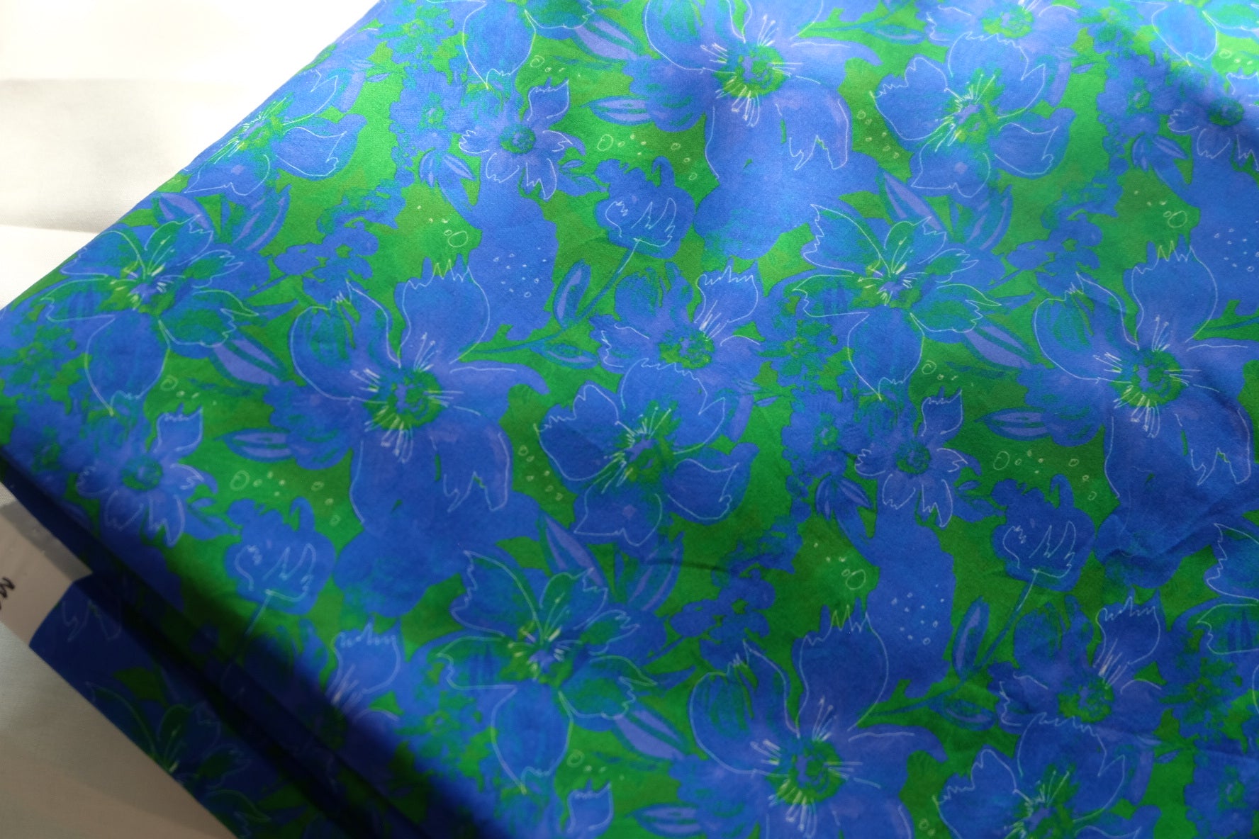 Electric Blue Floral Cotton Lawn – 2.8 Yards