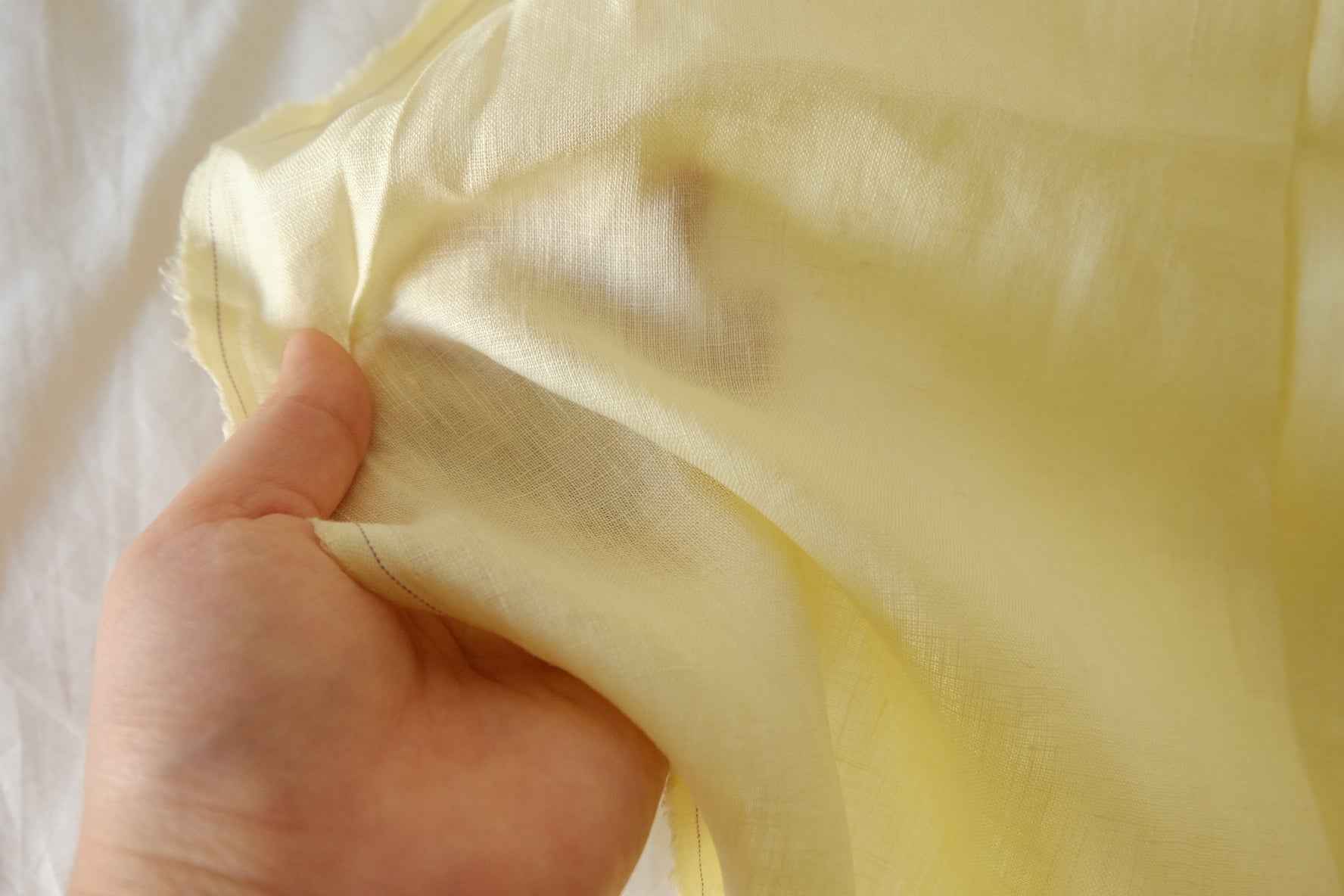 Soft Butter Yellow Pure Linen Fabric – 2.2 yd