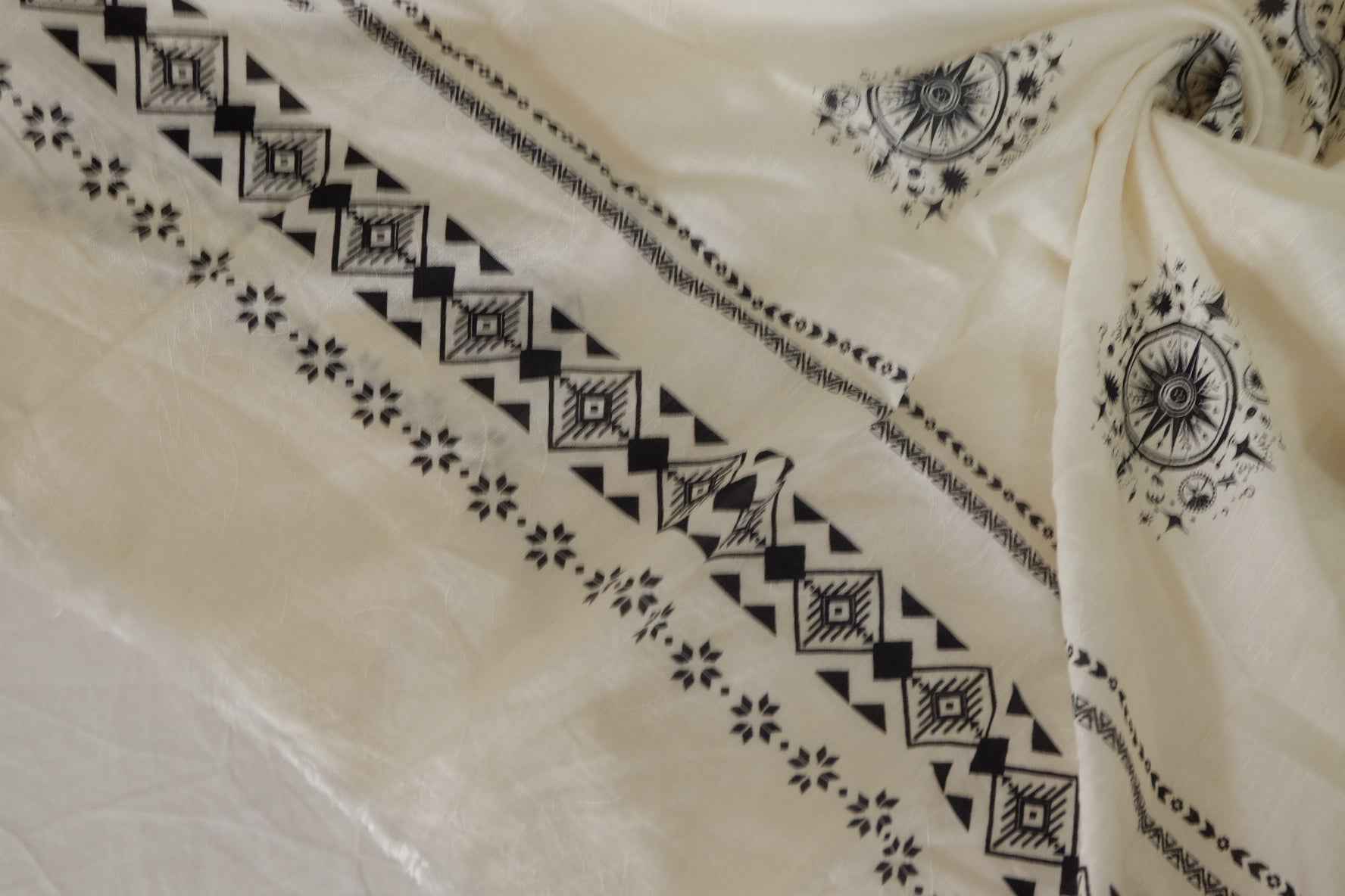 Celestial Compass Double Border Tencel Ramie – 3.3 yd