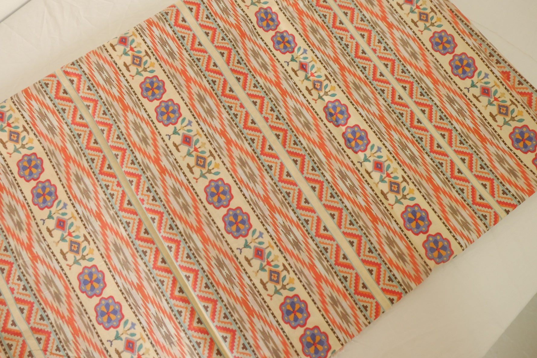 Folk Stripe Cotton Poplin Fabric – 2.2 yd
