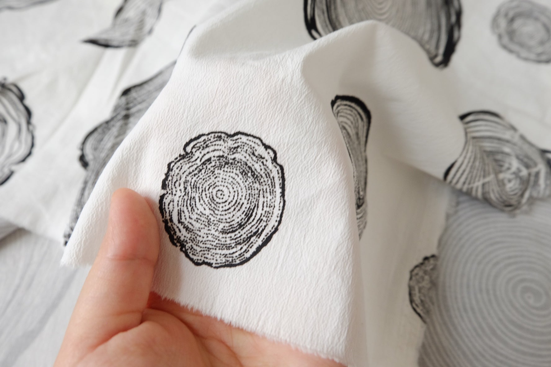 Black Tree Ring Cotton Fabric - 2.02 yd