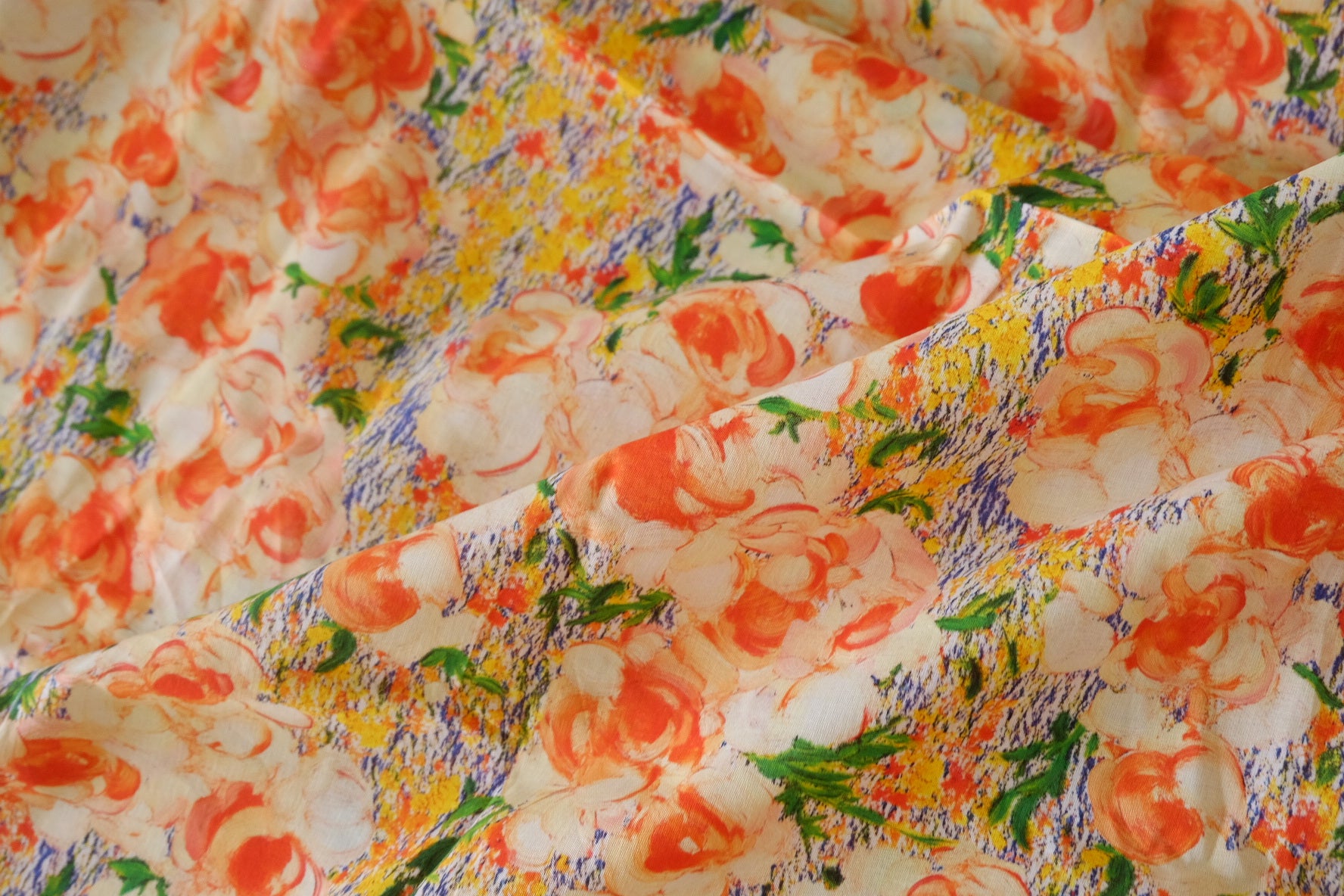 Orange Peony Cotton Lawn – 3.3 yd