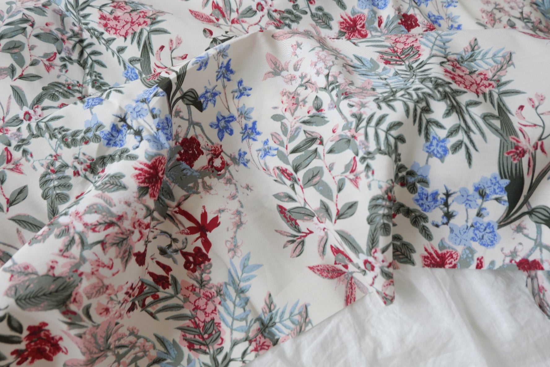 Floral Tencel Linen Fabric, 3.28 Yards