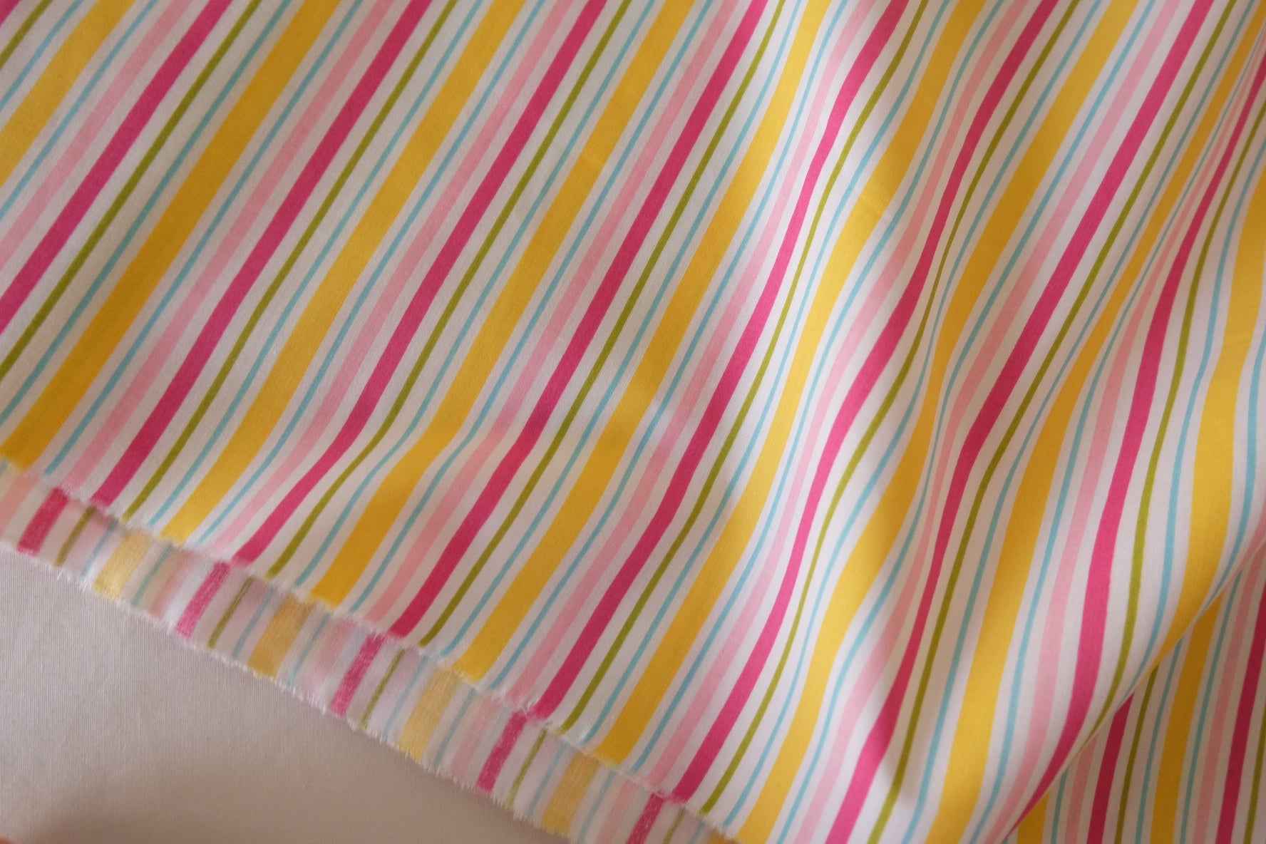 Colorful Striped 60s Cotton Poplin Fabric – 2.2 yd
