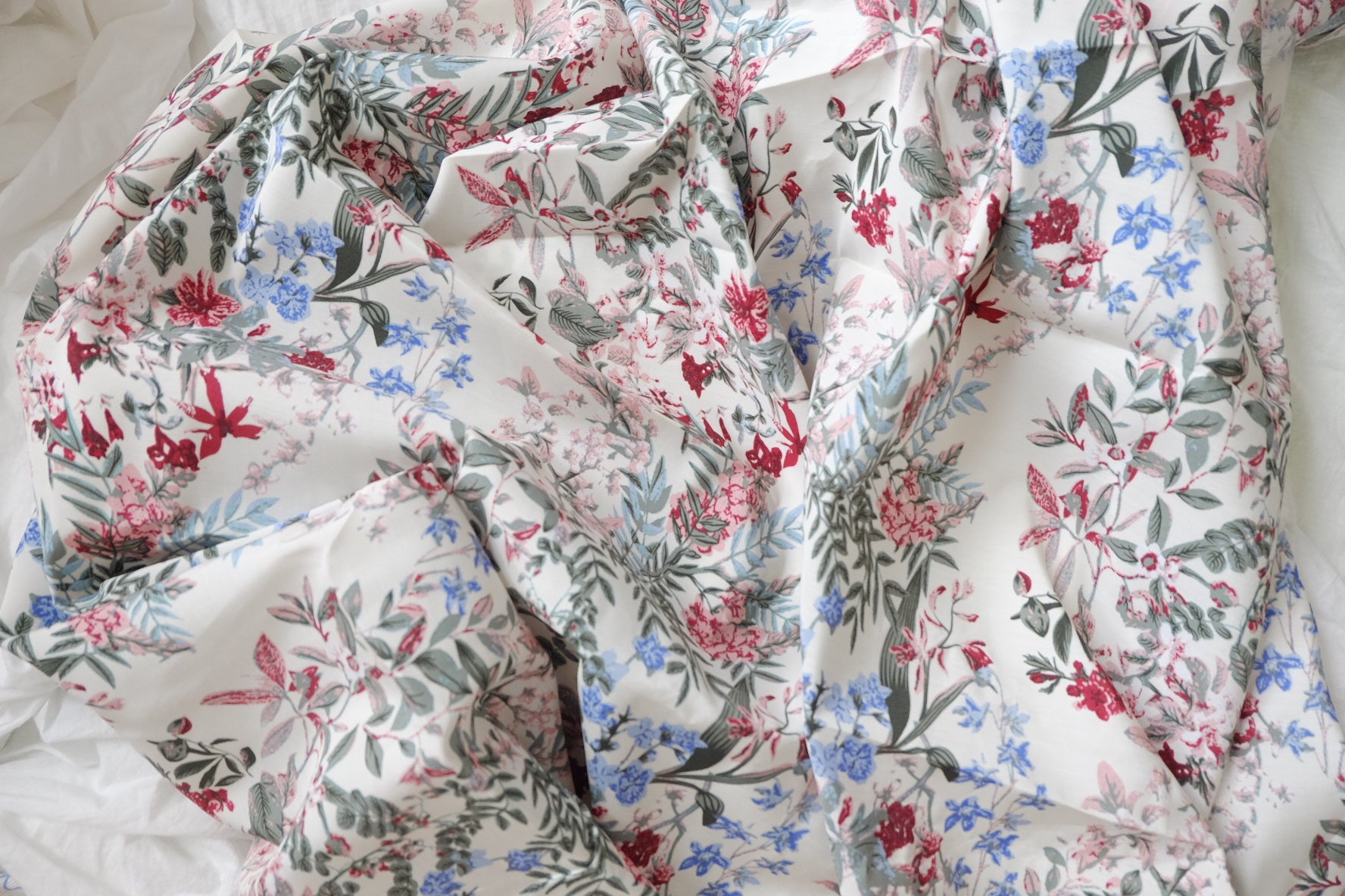 Floral Tencel Linen Fabric, 3.28 Yards