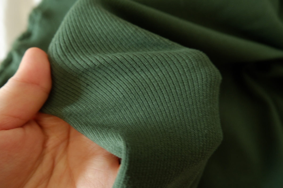 Sage Green – Soft Cotton Rib Knit Fabric – 1.64 yd