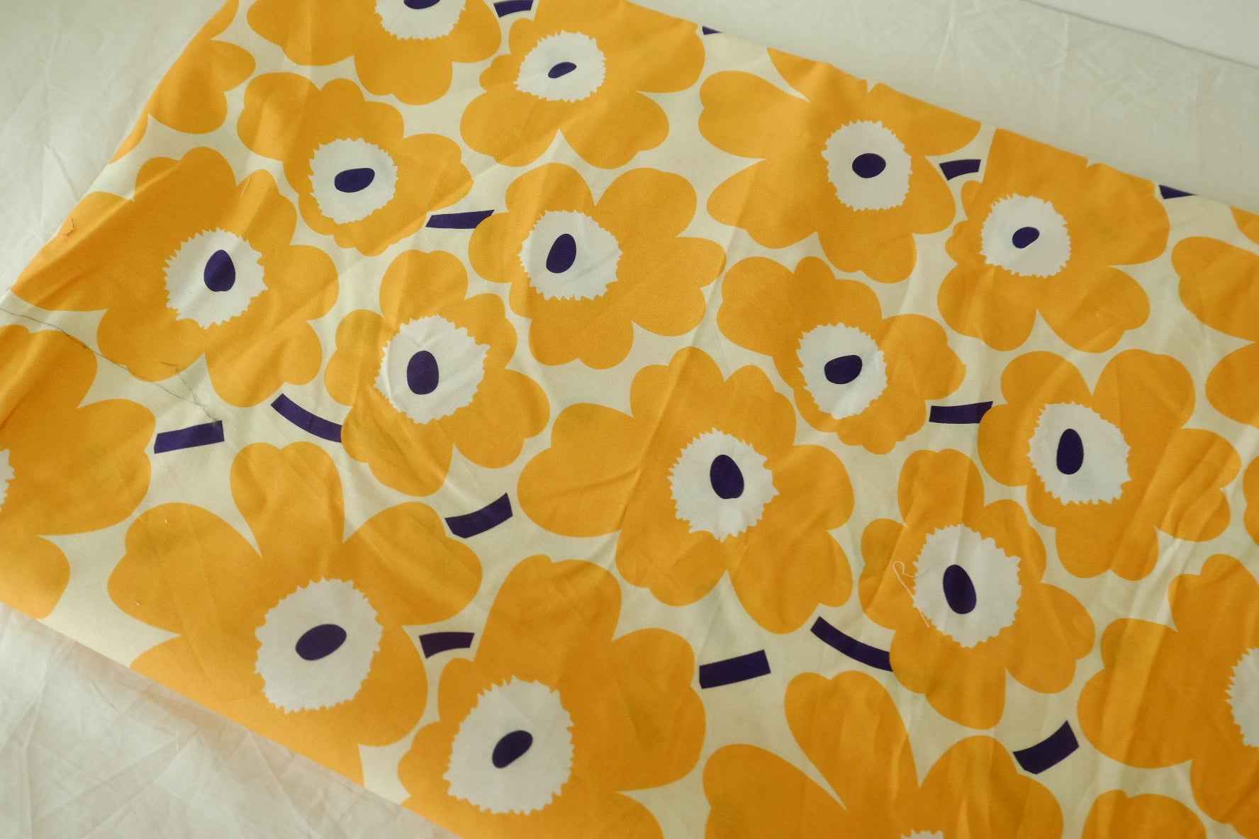 Orange Retro Flower Cotton Fabric – 1.6 yd