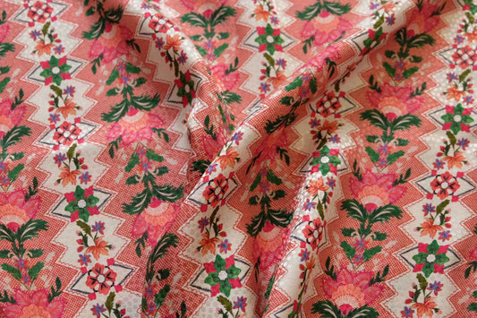 18 Momme French Fashion House Deadstock 100% Mulberry Silk Jacquard Satin 2 Yards × 55” Wide - BUBBO