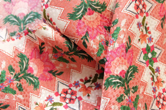 18 Momme French Fashion House Deadstock 100% Mulberry Silk Jacquard Satin 2 Yards × 55” Wide - BUBBO