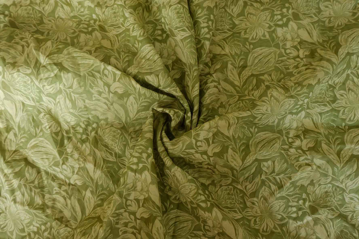 Olive Botanical Cotton Lawn — 2.4 yd
