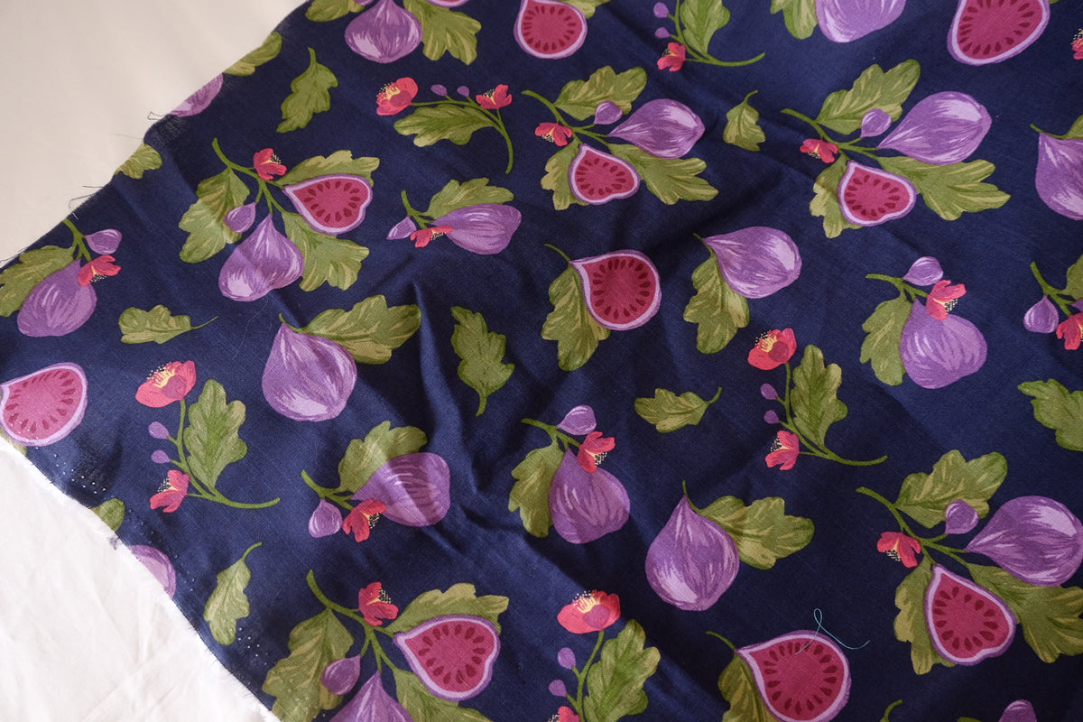 Fig & Floral Slub Linen Cotton – 3.3 yd