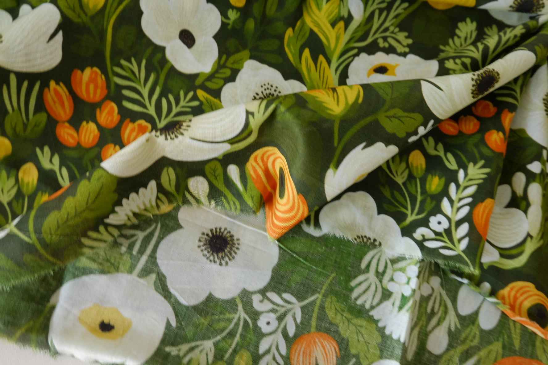 Green Garden Cotton Voile Fabric – 2.2 yd