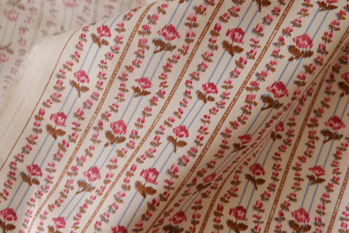 Vintage Rose Ribbons – Soft Cotton Lawn – 3.3 yd