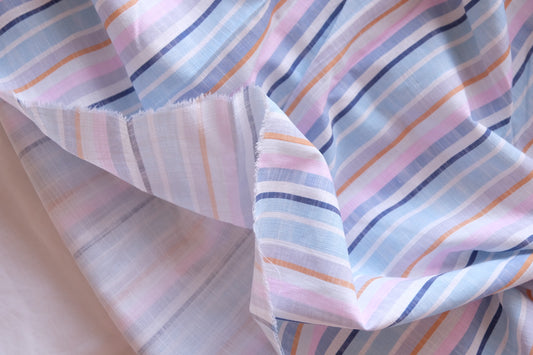 Pastel Multicolor Striped Cotton Linen – 2.2 yd