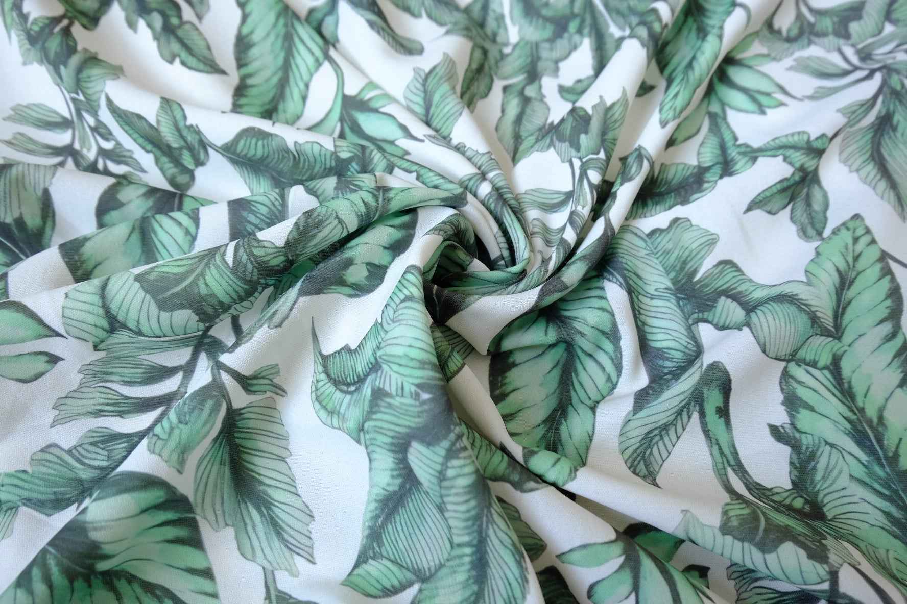 Green Botanical Viscose Fabric — 3.28 yd