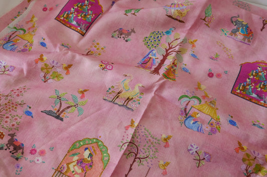 Pink Storybook Acetate Lyocell Satin – 2.2 yd