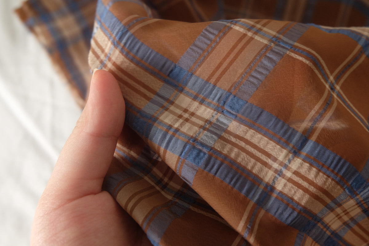 Textured Plaid Poly-Cotton — 2.19 yd