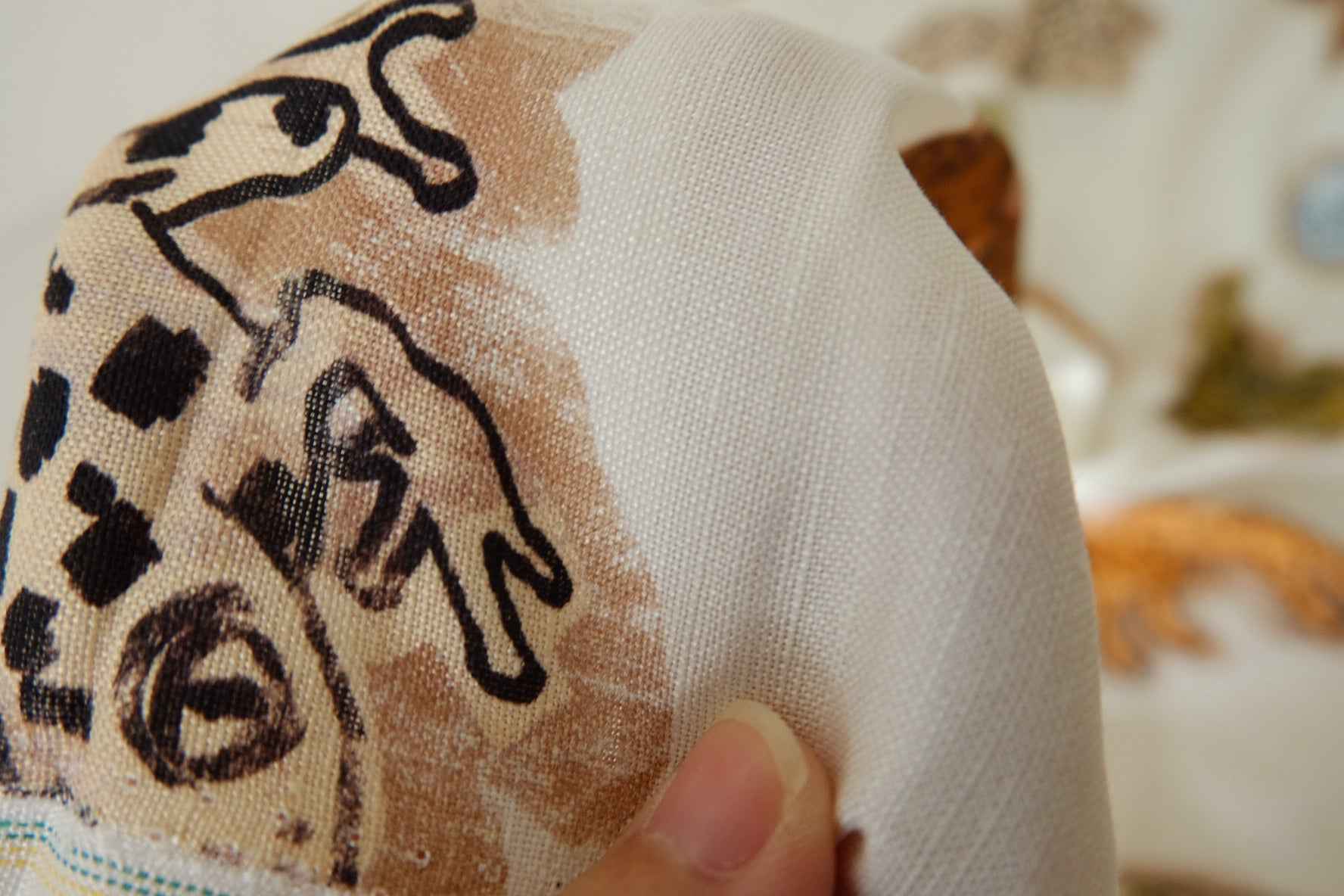 Animal Sketch Linen-Cotton Fabric – 2.2 yd