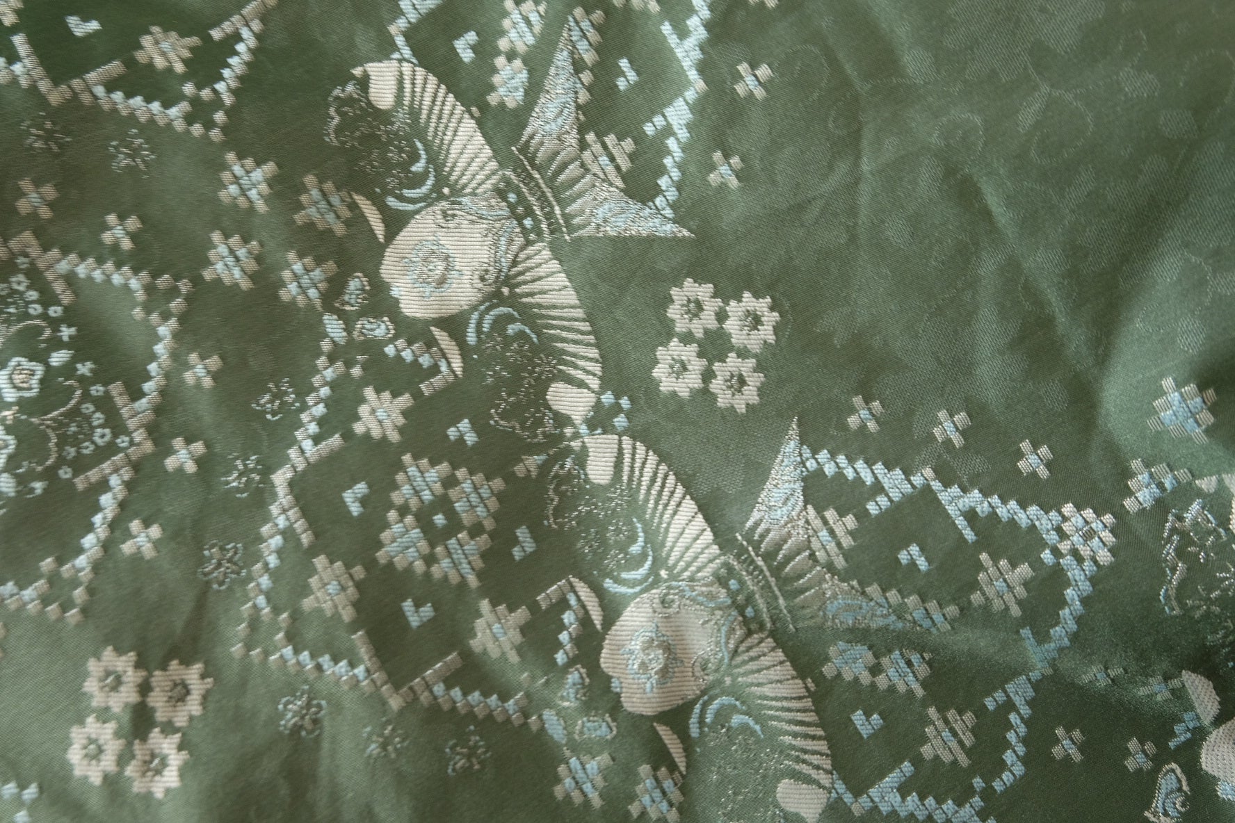 Soft Synthetic Brocade Fabric with Zebra Motifs - 1.6 yd