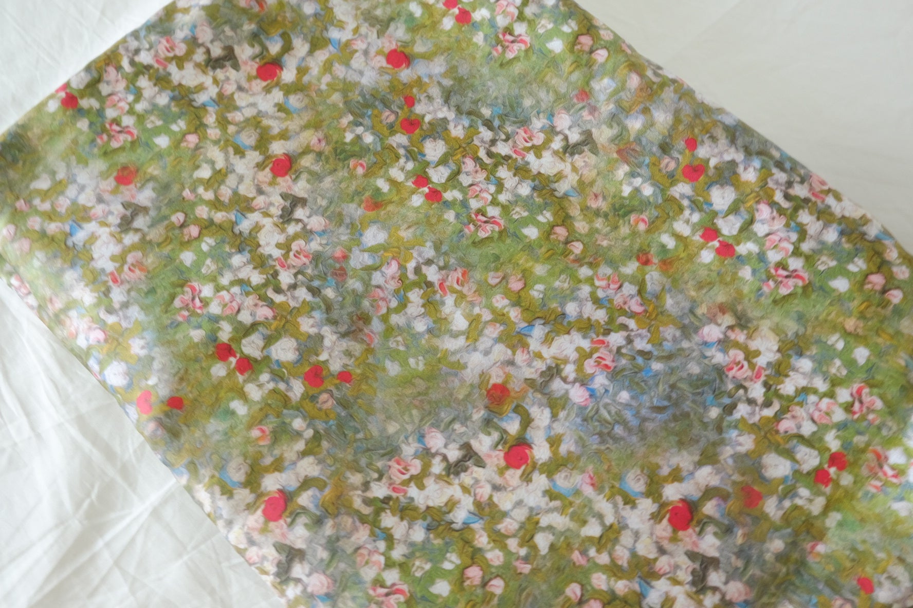 Green Painterly Cotton Sateen — 2.19 yd