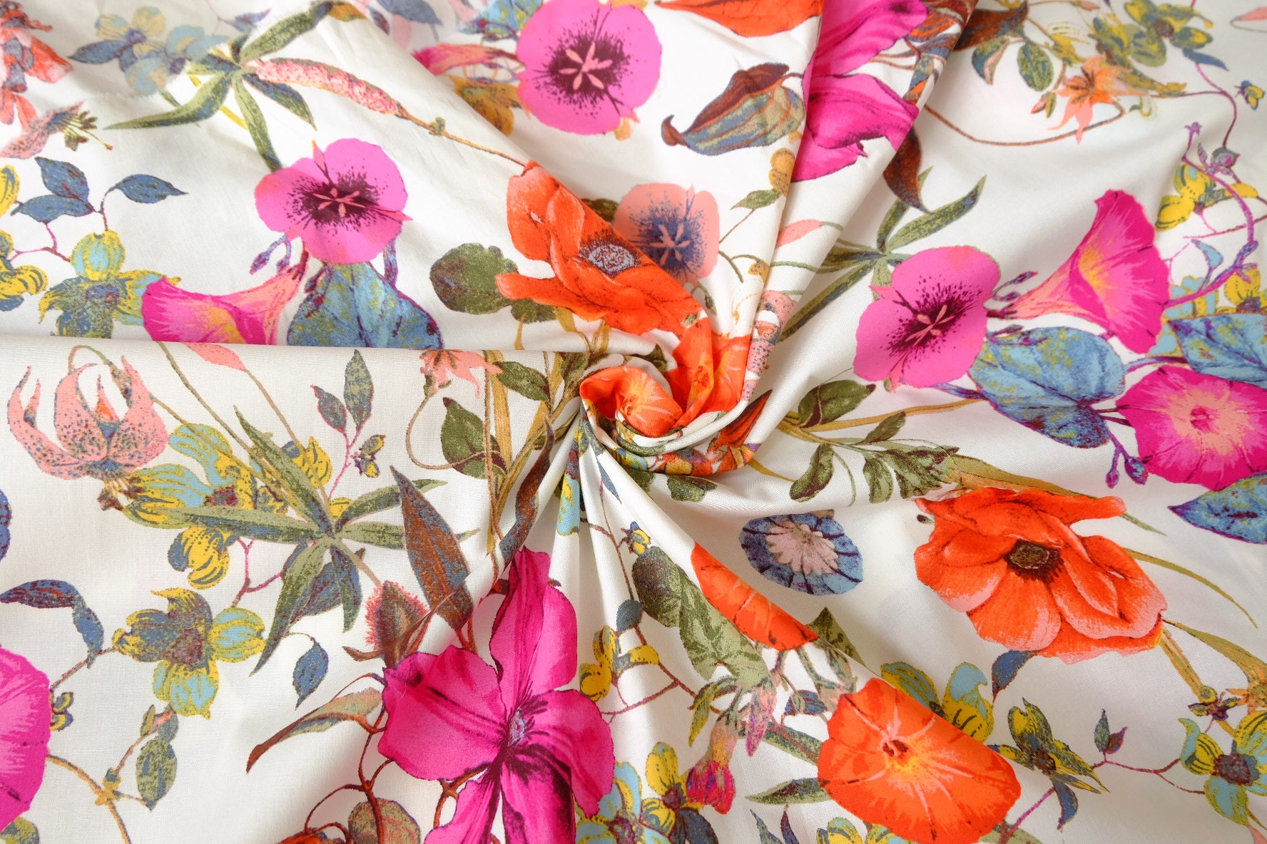 Vibrant Botanical Floral Cotton Poplin (2.2 Yards)