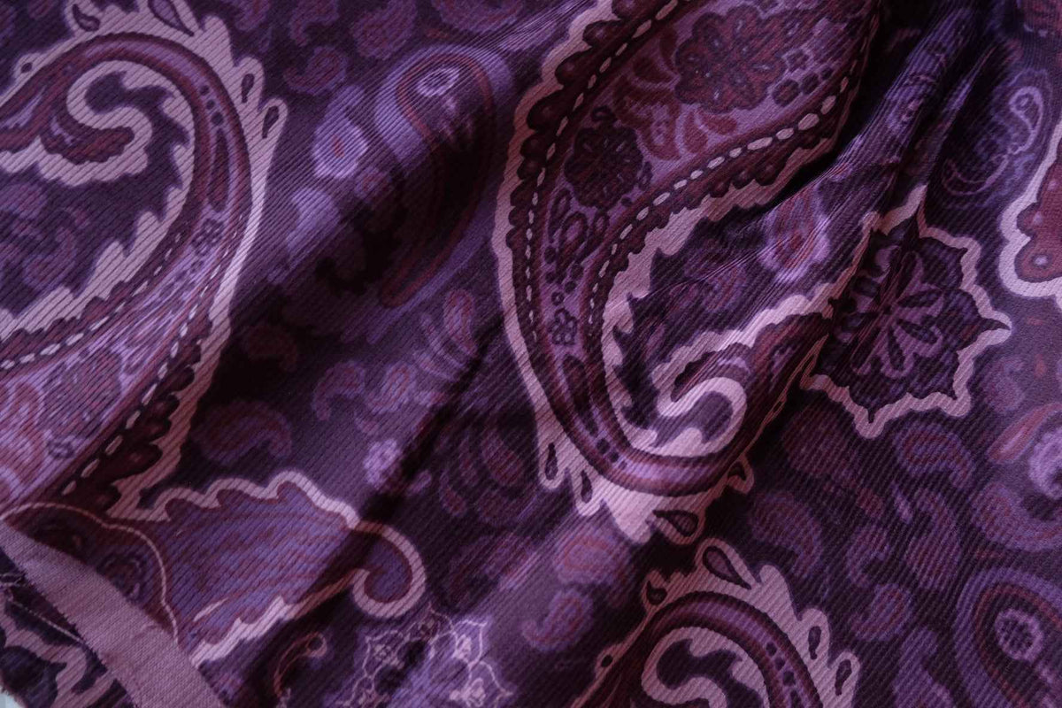 Plum Paisley Floral Cotton Corduroy – 2.19 yd