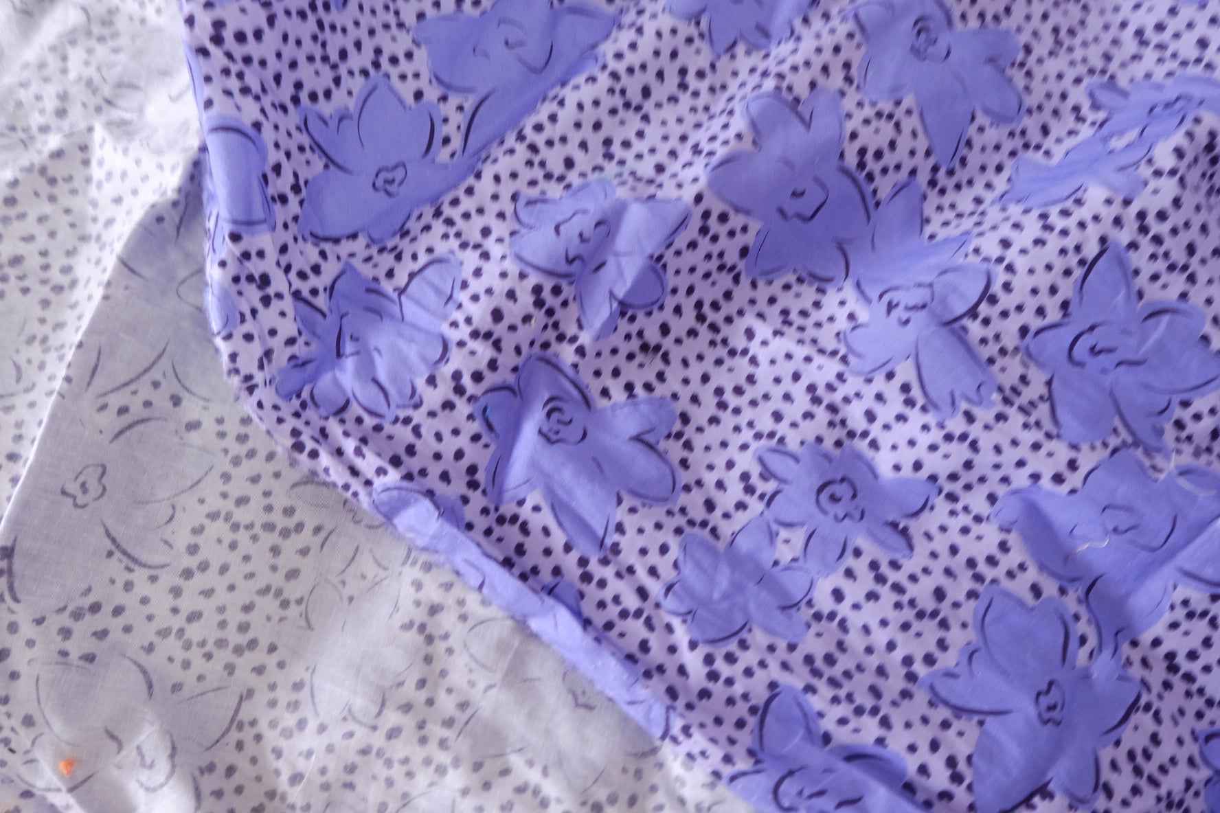 Purple Abstract Floral Cotton Fabric – 3.8 yd