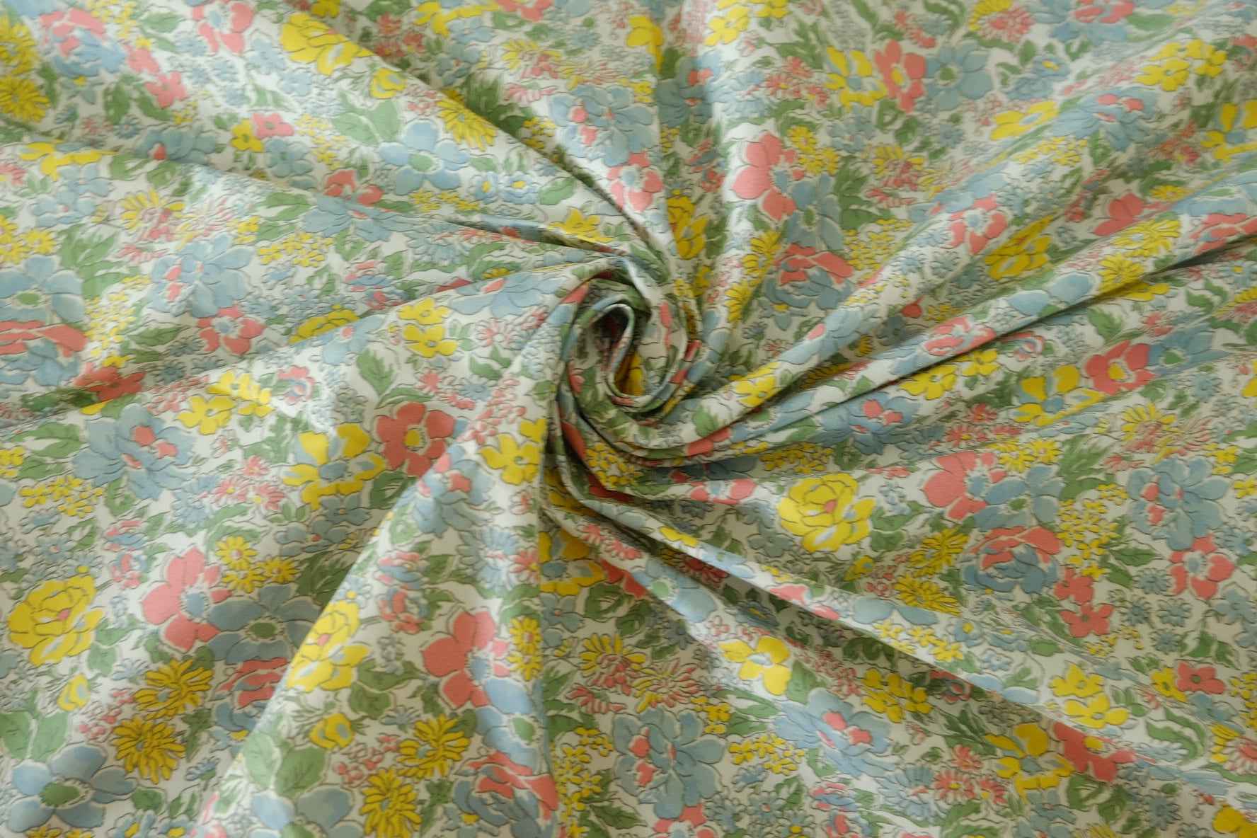 Pastel Floral Cotton Poplin Fabric – 3.3 yd