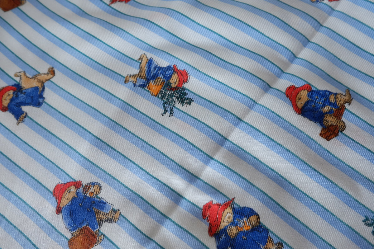 Winter Adventures – Vintage Bear Stripe Cotton Twill Fabric – 2.19 / 3.3 yd