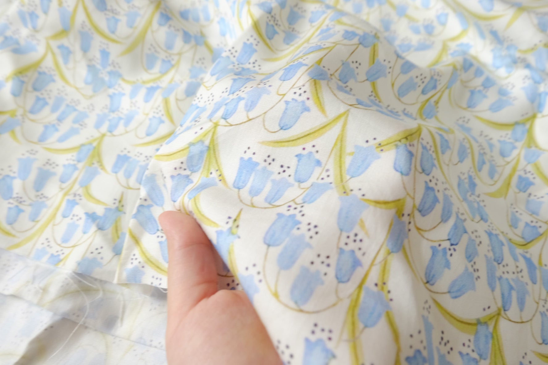 Blue Bellflower Lyocell Twill Fabric - 3.28 yd