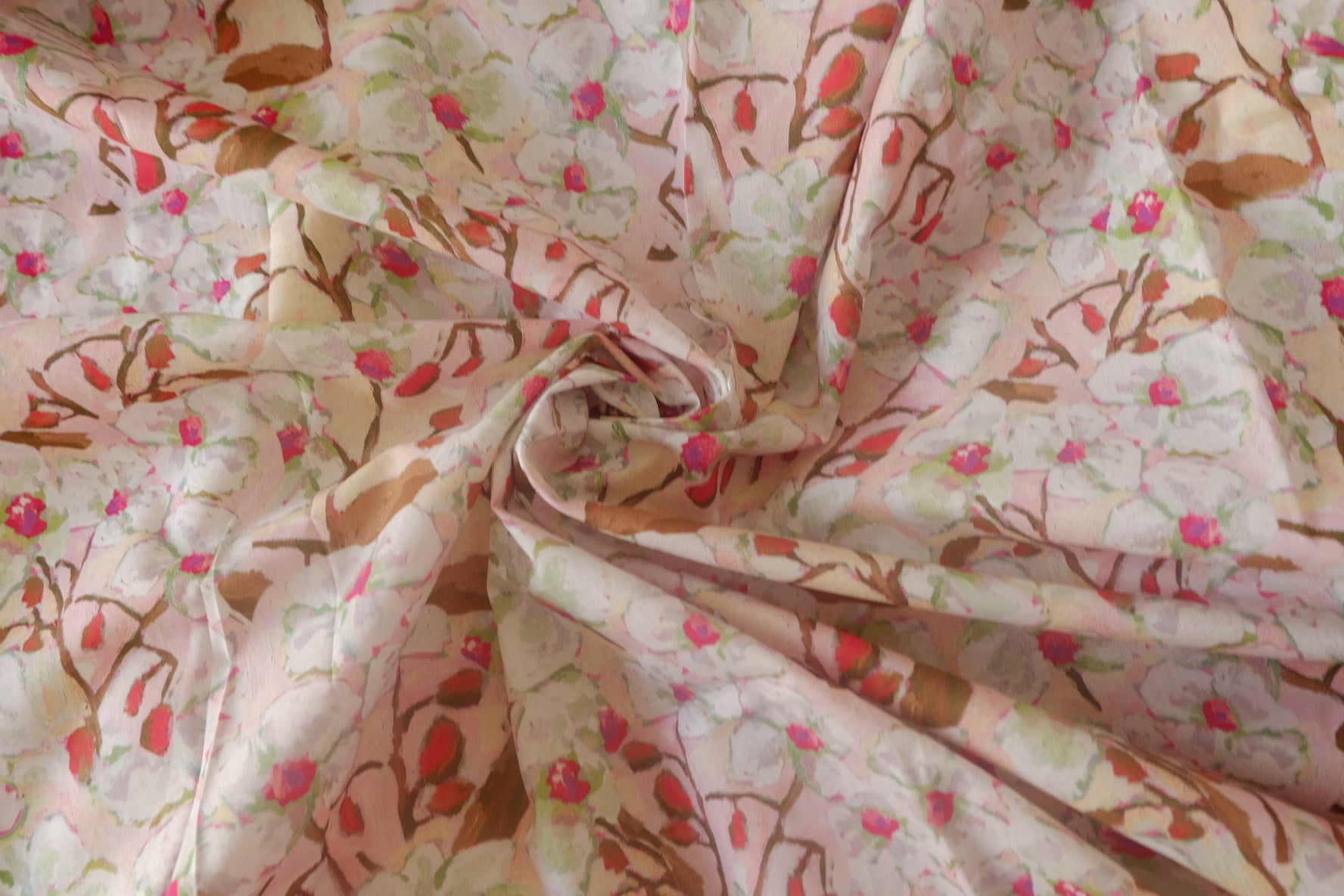 Blush Painterly Blossom Cotton – 3.8 yd