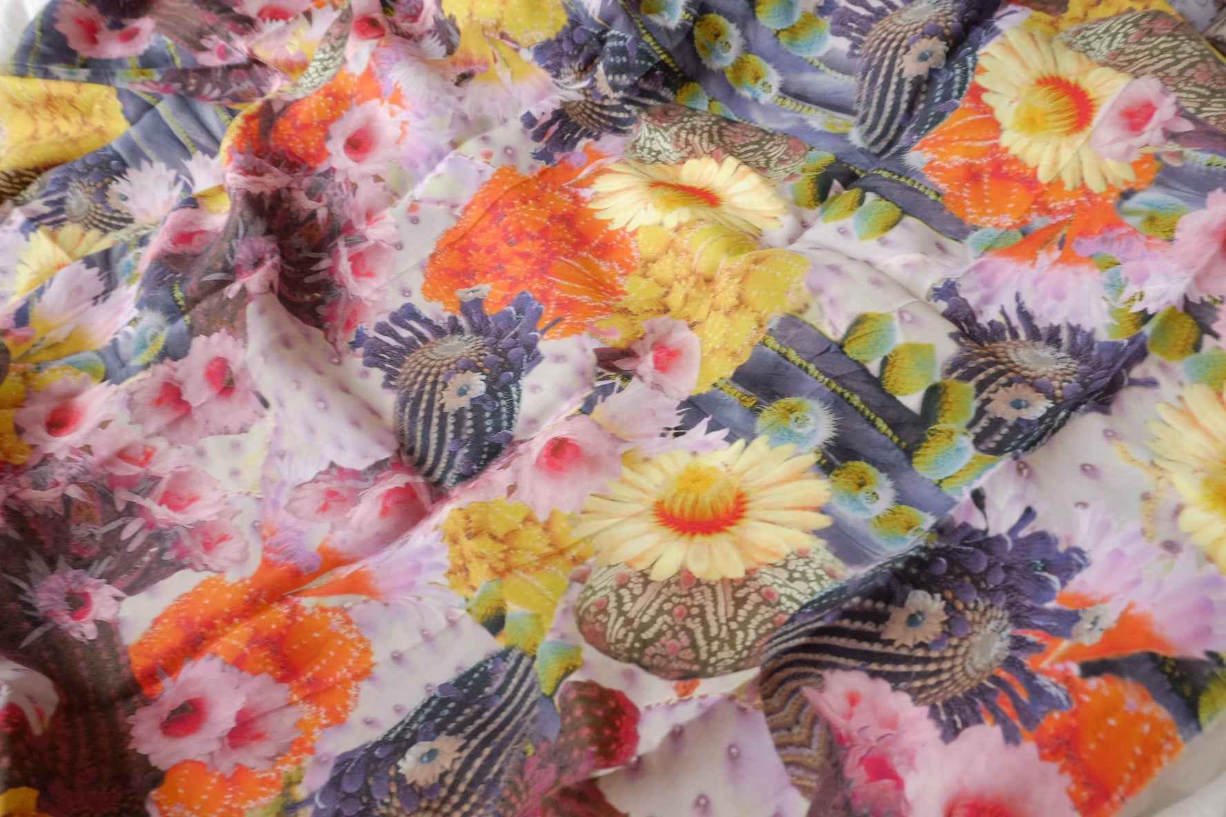 Vivid Floral Cupro Fabric - 2.19 yd