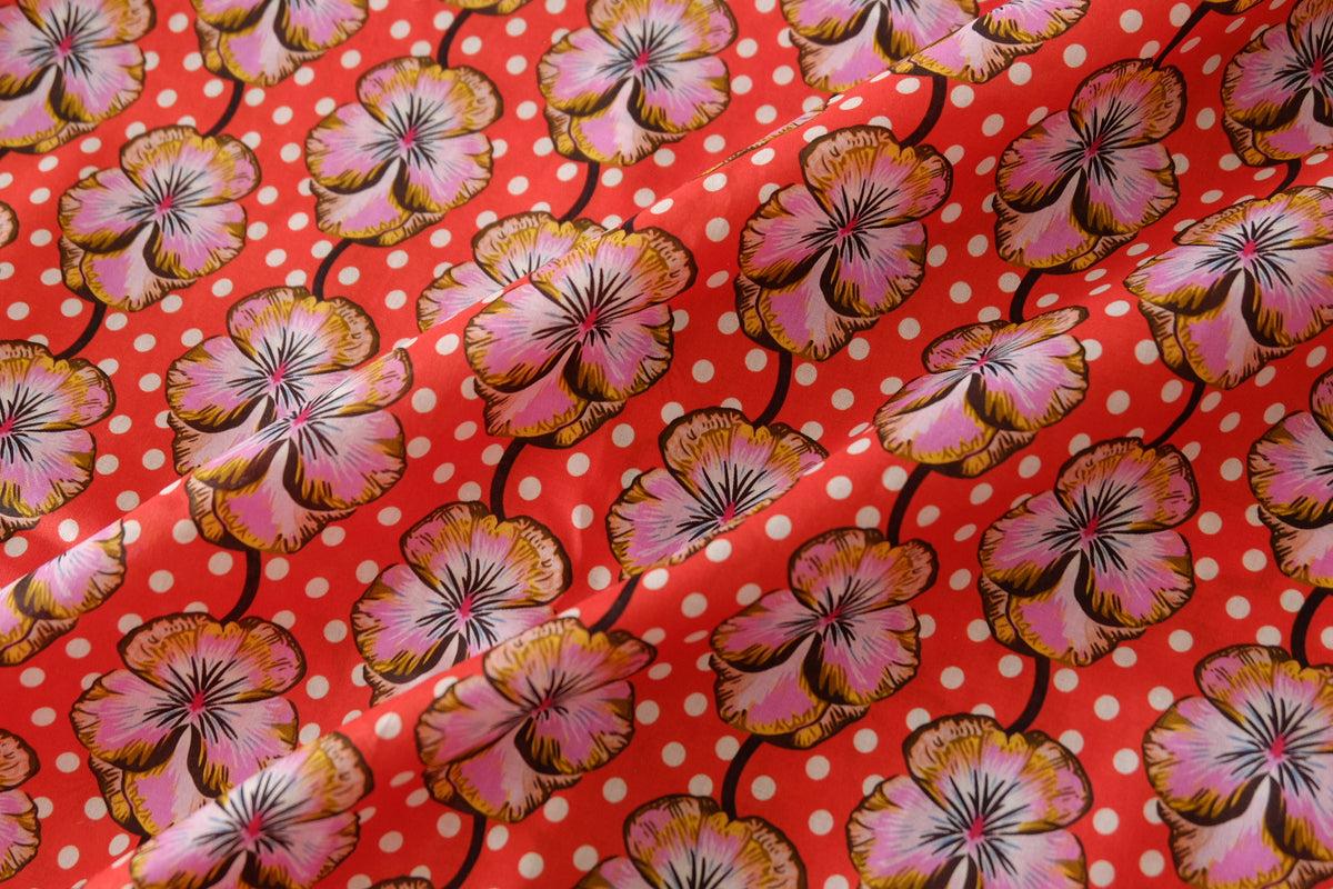 Coral Pansy Cotton Lawn – 3 yd