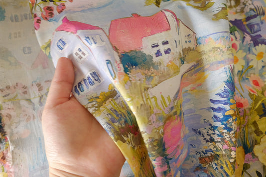 Painted Village – Colorful Cottage Garden Cotton Fabric | 2.2 yards