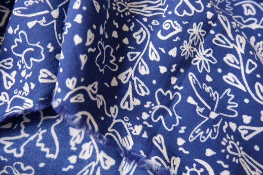 Peace & Doodle Cotton Poplin Fabric, 1.64/2.19 Yards