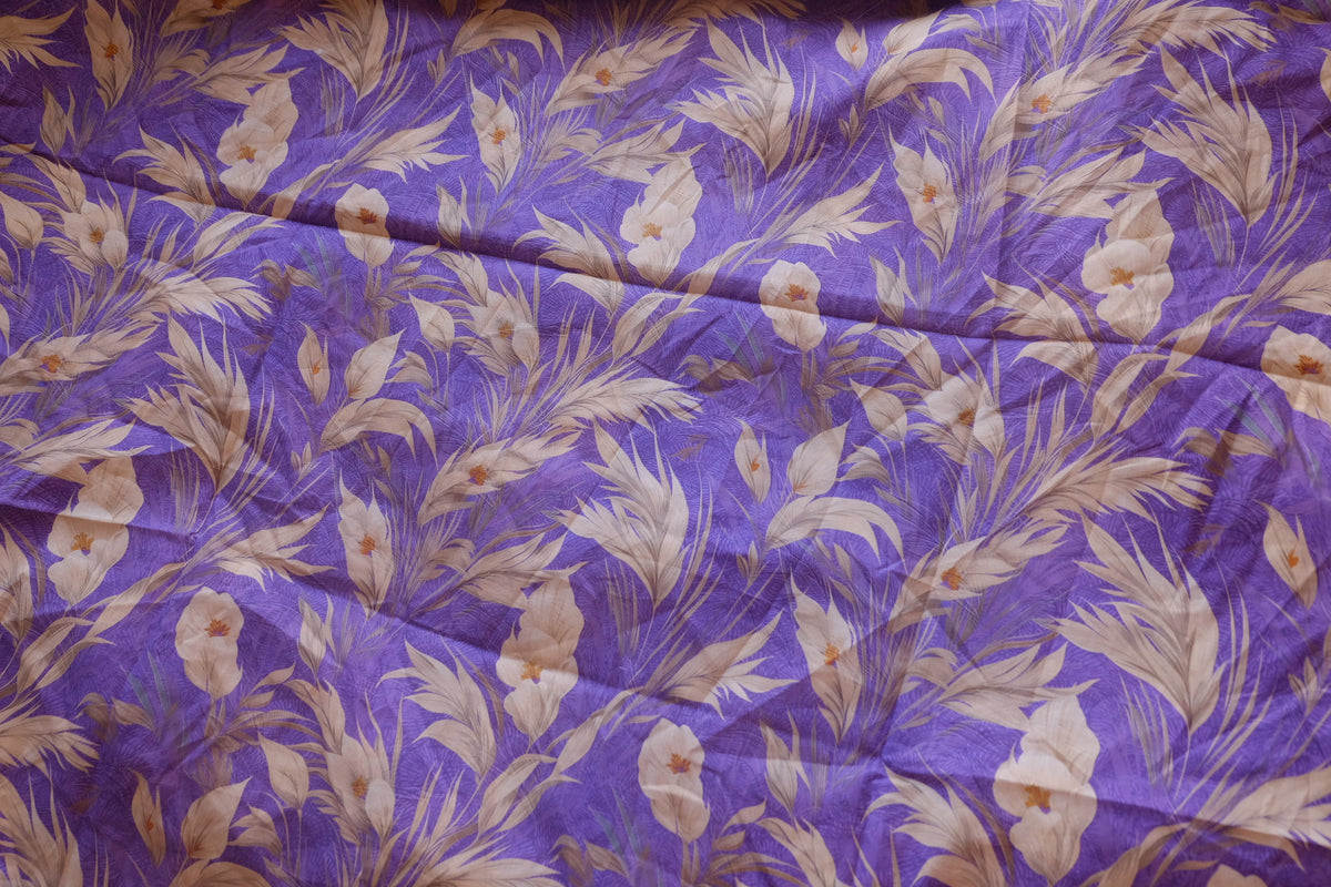 Purple Tropical Floral Cotton Lawn – 1.6 yd