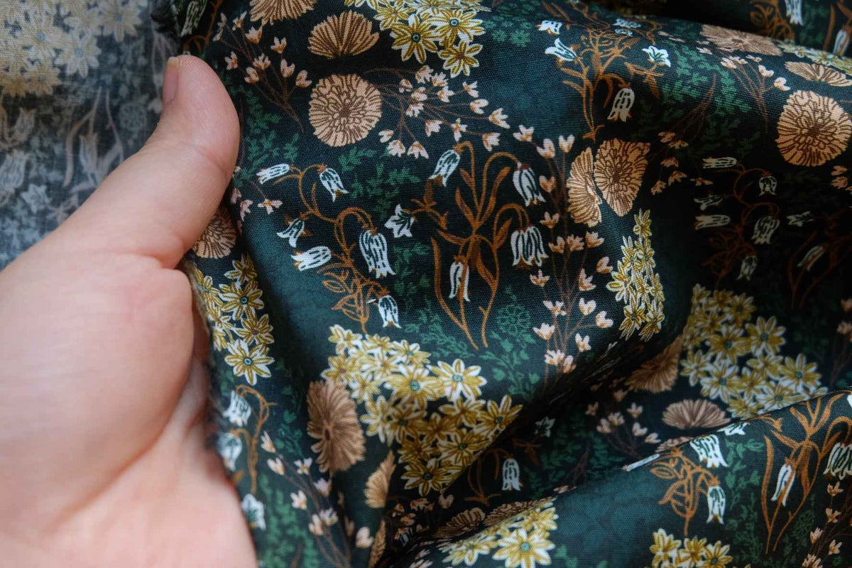 Midnight Botanical Garden Cotton Poplin Fabric – 3.28 yd
