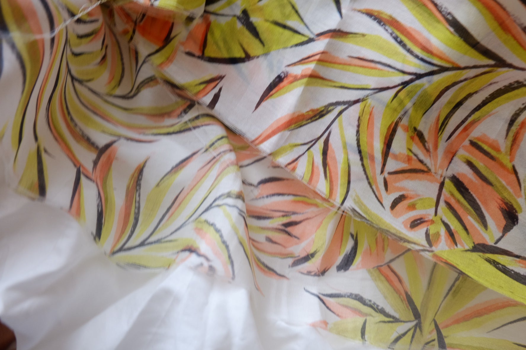 Tropical Leaf Tencel Linen Blend Fabric - 3.28 yd