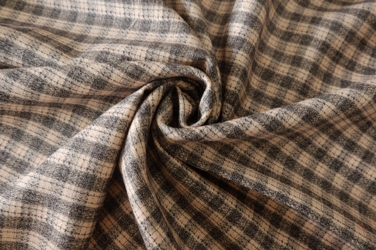 Soft Checked Worsted Wool — 2.19 yd